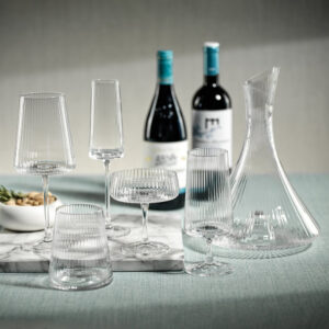 Fluted Textured Glass Wine Decanter