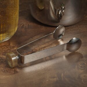 Nickel Ice Tongs with Amber Marble Accent